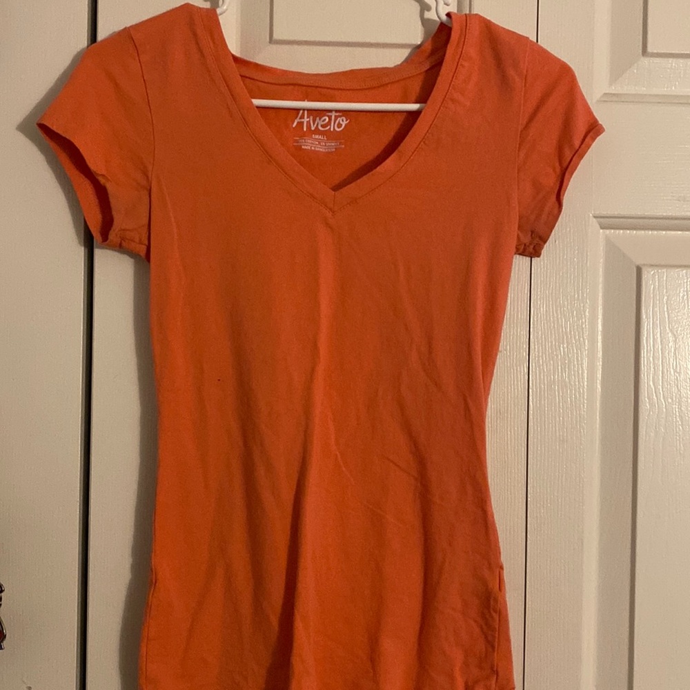 Dark peach colored t-shirt
